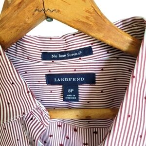 Lands End No Iron Suprima Cotton button-down blouse, size 8 petite
